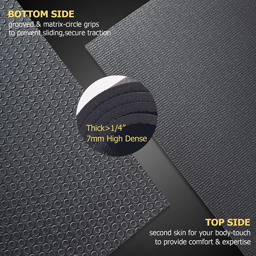 Extra Large Exercise Mat 6'X8'X7Mm, Thick Workout Mats for Home Gym Flooring, High Density Non-Slip Durable Cardio Mat, Shoe Friendly, Great for Plyo, MMA, Jump Rope, Stretch, Fitness